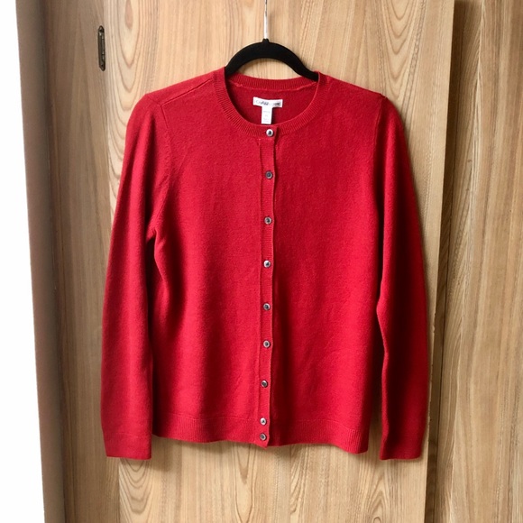 croft & barrow Sweaters - Croft&Barrow Red Sweater Cardigan Petite Small
